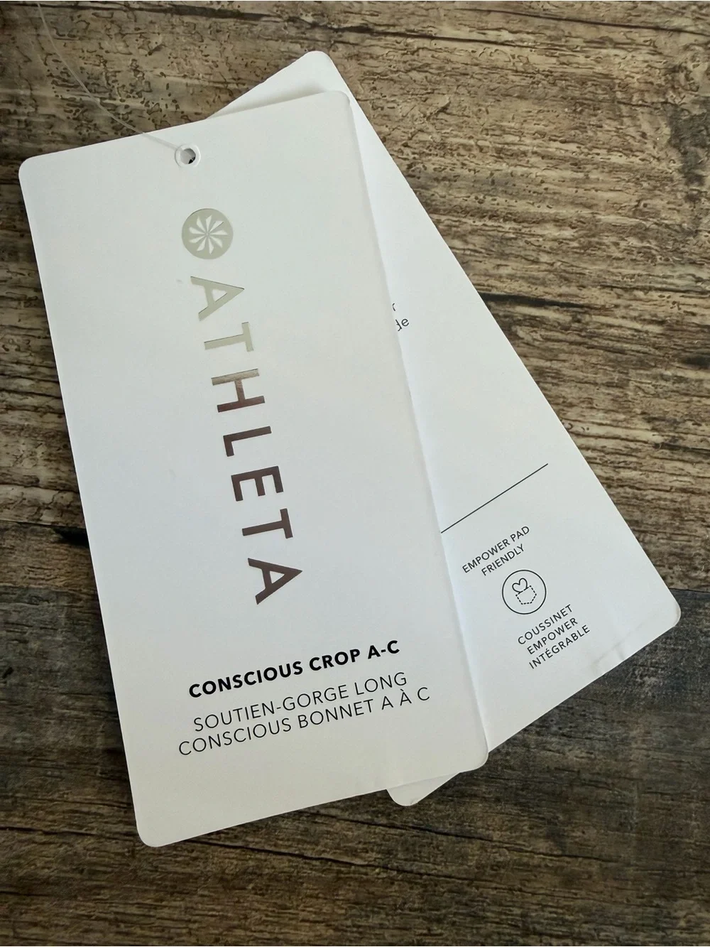 Athleta XS Conscious Crop A-C Tank Sports Bra Black +pads/shelf Yoga  MSRP $59